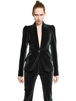 ALEXANDER MCQUEEN - COTTON VELVET JACKET - FOREST GREEN