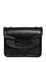 ALEXANDER MCQUEEN - HEROINE LEATHER & SUEDE BAG WITH CHAIN - BLACK/RED