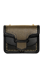 ALEXANDER MCQUEEN - HEROINE STUDDED LEATHER BAG WITH CHAIN - BLACK/GOLD