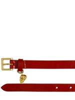 ALEXANDER MCQUEEN - LEDERGÜRTEL MIT SCHÄDEL - ROT