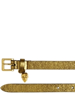 ALEXANDER MCQUEEN - GLITZERNDES LEDERGÜRTEL MIT SCHÄDEL - GOLD