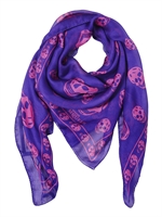 ALEXANDER MCQUEEN - SCHAL AUS SEIDENCHIFFON MIT SCHÄDELDRUCK - PURPLE/FUCHSIA
