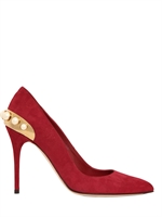 ALEXANDER MCQUEEN - 100MM SUEDE PEARL PUMPS - CHERRY