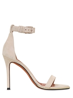 GIVENCHY - 100MM SUEDE ANKLE STRAP SANDALS - NUDE