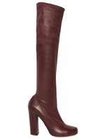 CHLOE' - 110MM STRETCH NAPPA KNEE HIGH BOOTS - BURGUNDY