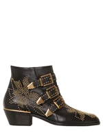 CHLOE' - 45MM SUSANNAH STUDDED NAPPA BOOTS - BLACK
