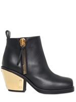 GIUSEPPE ZANOTTI - 80MM CALFSKIN METAL PLAQUE BOOTS - BLACK