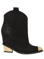 GIUSEPPE ZANOTTI - 90MM NUBUCK LEATHER LOW BOOTS - BLACK