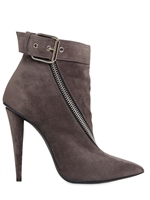 GIUSEPPE ZANOTTI - 110MM SUEDE ZIPPED BOOTS - LIGHT GREY
