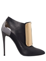 GIUSEPPE ZANOTTI - 110MM CALFSKIN GOLD PLAQUE BOOTS - BLACK