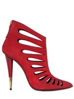 GIUSEPPE ZANOTTI - 110MM SUEDE CUTOUT POINTY BOOTS - RED