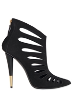 GIUSEPPE ZANOTTI - 110MM SUEDE CUTOUT POINTY BOOTS - BLACK