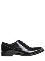 ALEXANDER MCQUEEN - METAL POINT BRUSHED LEATHER OXFORD SHOES - BLACK