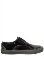 ALEXANDER MCQUEEN - TWO TONE PATENT LEATHER SNEAKERS - BLACK/GREEN