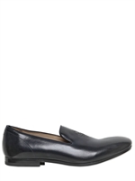 ALEXANDER MCQUEEN - SKULL EMBOSSED LEATHER LOAFERS - NAVY