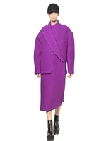 STELLA MCCARTNEY - WOOL FELT BOUCLÉ COAT - PURPLE