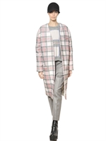 STELLA MCCARTNEY - NEEDLE PUNCHING TARTAN WOOL CLOTH COAT - MULTI