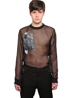 GIVENCHY - T-SHIRT MANICHE LUNGHE IN ORGANZA DI SETA - NERO