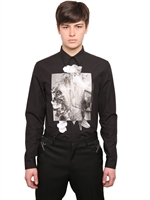 GIVENCHY - RUBBER PRINT COTTON POPLIN SHIRT - BLACK