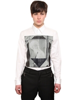GIVENCHY - RUBBER PRINTED COTTON POPLIN SHIRT - WHITE