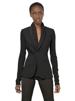 RICK OWENS - VISCOSE LIGHT CREPE TUXEDO JACKET - BLACK