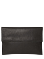 RICK OWENS - GROßE UMSCHLAGCLUTCH AUS POLIERTEM LEDER - SCHWARZ