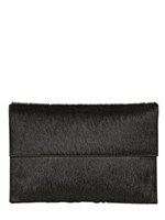 RICK OWENS - MEDIUM UMSCHLAGCLUTCH AUS PONYHAAR - SCHWARZ
