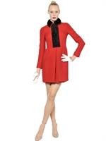 VALENTINO - MINK ASTRAKHAN WOOL TECHNO COUTURE COAT - RED/BLACK