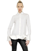 VALENTINO - RUFFLED COTTON POPLIN SHIRT - WHITE
