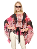 ROBERTO CAVALLI - PRINTED SILK GEORGETTE SHIRT - MULTI