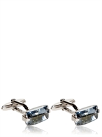 LANVIN - CRYSTAL CUFFLINKS - RODIUM