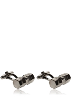 LANVIN - SCREW CUFFLINKS - GUN  METAL