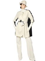 MAURIZIO PECORARO - BICOLOR DOUBLE WOOL CASHMERE COAT - IVORY/BLACK