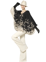 MAURIZIO PECORARO - PRINTED CREPE DE CHINE SHIRT - BLACK/IVORY