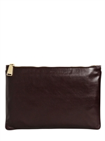 JIL SANDER - NAPPA LEATHER FINE ENVELOPE CLUTCH - BURGUNDY