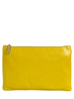 JIL SANDER - NAPPA LEATHER FINE ENVELOPE CLUTCH - MUSTARD