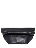 JIL SANDER - SMALL PILADE NAPPA LEATHER ROLLED CLUTCH - INK BLUE