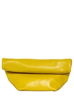 JIL SANDER - SMALL PILADE NAPPA LEATHER ROLLED CLUTCH - MUSTARD