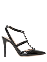 VALENTINO - 100MM ROCKSTUD PUNKOUTURE PATENT PUMPS - BLACK