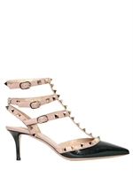VALENTINO - 65MM ROCKSTUD PATENT LEATHER PUMPS - FOREST GREEN
