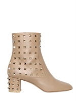 VALENTINO - 50MM ROCKSTUD ALLOVER LOW BOOTS - BEIGE
