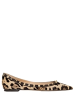 VALENTINO - 10MM ROCKSTUD PONYSKIN BALLERINA FLATS - LEOPARD
