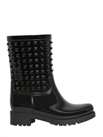 VALENTINO - RUBBER STUDDED RAIN BOOTS - BLACK