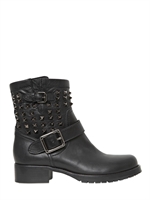 VALENTINO - 30MM NOIR CALFSKIN BIKER STUDDED BOOTS - BLACK