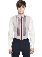 LANVIN - NYLON GAUZE COTTON SHIRT - WHITE