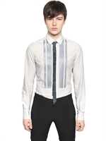 LANVIN - STRIPED COTTON SHIRT - GREY/LIGHT BLUE
