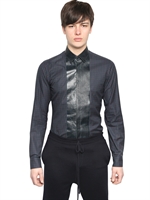 LANVIN - CHECKED COTTON POPLIN SHIRT - GREEN/RED