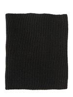LANVIN - RIBBED KNIT WOOL COWL SCARF - BLACK