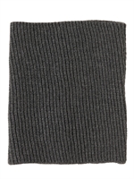 LANVIN - RIBBED KNIT WOOL COWL SCARF - GREY