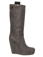 RICK OWENS - 130MM CALFSKIN WEDGE BOOT - GREY